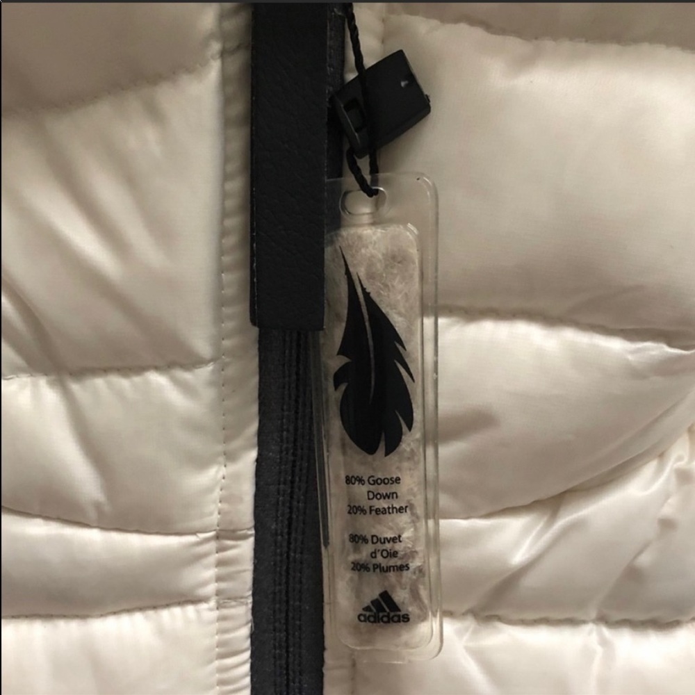 NWT Adidas White Down Puffer Jacket Small - Sample - Picture 8 of 15